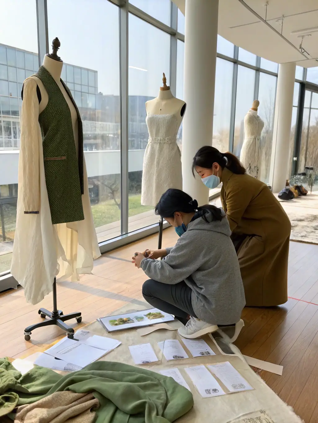 An image of a sustainable fashion initiative in Korea, featuring eco-friendly materials and innovative designs. The photo highlights the growing movement towards ethical fashion.